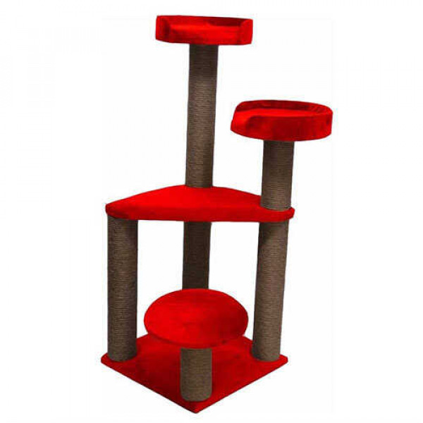 Bedspet M:3 Tırmalama Platformu Kımızı | Platformlu Kedi Tırmalama Tahtası